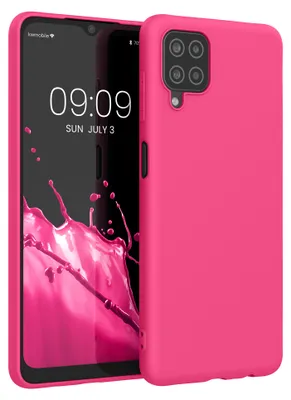 Produktbild von kwmobile Handyhülle für Samsung Galaxy A12 Hülle - TPU Case - Kabelloses Laden - Schutzhülle Cover in Neon Pink