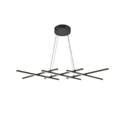 Produktbild von Maytoni Moderne Pendelleuchte Halo LED incl. in Schwarz aus Aluminium  40 W für Küche, Schlafzimmer, Wohnzimmer, Esszimmer, Lobby