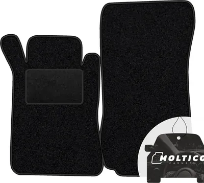 Produktbild von moto-MOLTICO Vorne Fußmatten Auto Velours Autoteppiche Schwarz Automatten Set 2-teilig passend für Mercedes-Benz CLK W208 1997-2003