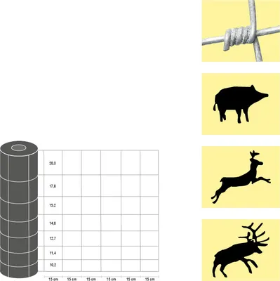 Produktbild von Weidezaun / Knotengeflecht Taurus schwer, Rollenlänge: 50 m, Kantendrähte: ø 3 mm, Draht: ø 2,5 mm - Höhe: 100 cm