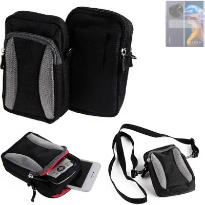 Produktbild von K-S-Trade Holster Schutz Hülle kompatibel mit Lava Blaze X Handy Hülle Gürteltasche Umhängetasche mit Zusatzfach schwarz