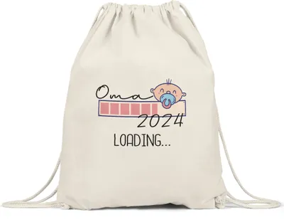 Produktbild von Oma Loading 2024 Tasse  für werdende Omas zur Geburt Enkel Enkelin Ich werde Oma Geschenk Babynews Turnbeutel Gymsack