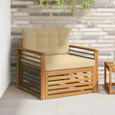 Produktbild von "im Sonderangebot"Outdoor-Sofagarnitur/Couchgarnitur - CLORIS - Outdoor-Möbel - für Garten/Terrasse - Massives Akazienholz und Polyester Natur - Gartensofas Promotion392300