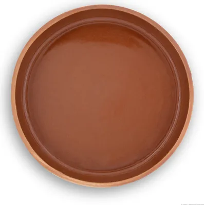 Produktbild von KERAZO Keramik Unterschale Untersetzer Ø Außen 19 cm, Ø Innen 16 cm Futternapf Vogelbad Vogeltränke robust, frostfest, Farbe: ROT-TERRA