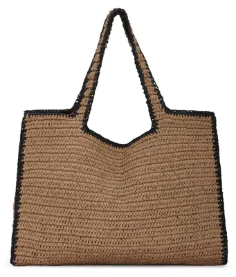 Immagine prodotto di SolidKeus - Borsa da spiaggia in tessuto di paglia, grande capacità, per donne