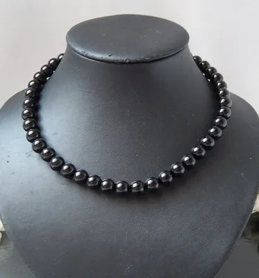 Produktbild von K2415# Perlencollier schwarz Kette Collier NEU