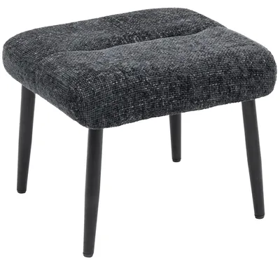 Produktbild von Sitzhocker Hocker mit weichem Sitzkissen Stahlbeinen Fußhocker mit Chenille-Stoff, 45 x 41 x 38 cm, Dunkelgrau