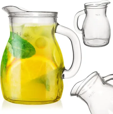 Image de Cruche pour boissons Eau Jus Limonade Pour boissons Carafe en verre Vin 0,5 L
