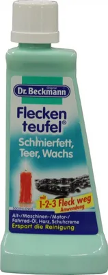 Obrázok produktu pre Dr. Beckmann | Tekutý odstraňovač škvŕn - 50 ml - Odstraňovač škvŕn - Komplex proti mastnote - Mazadlá a oleje