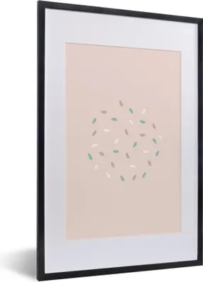 Produktbild von MuchoWow® Gerahmtes Poster Sommer - Muster - Pastell 40x60 cm - Poster mit Schwarzem Bilderrahmen Wandposter Rahmen Foto Bilder - Poster in Rahmen