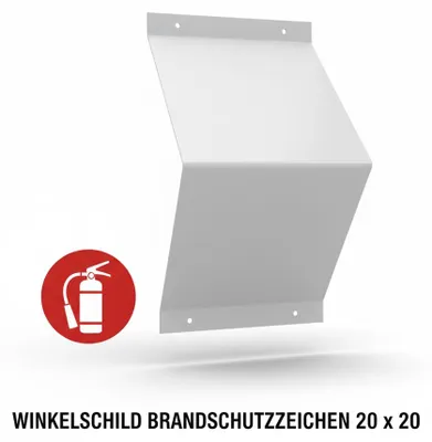 Zdjęcie produktu dla Mucola Kątowy znak przeciwpożarowy 20x20 cm – odporna na warunki atmosferyczne płytka z tworzywa sztucznego, tabliczka informacyjna do zakładów i budynków, odporna na promieniowanie UV, do użytku wewnątrz i na zewnątrz