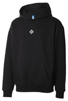 Produktbild von HSV Kapuzenpullover Jalo Hamburger SV, Offizieller Fanartikel, Schwarzer Hoodie mit gestickter Raute, 65% Baumwolle 35% Polyester