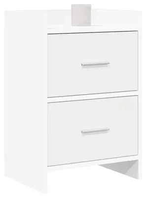 Image de vidaXL Tables de chevet blanches 40 x 30 x 60 cm en aggloméré