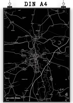 Produktbild von Mr. & Mrs. Panda Bild Dessau DIN A4 - Geschenk, Stadt Dorf Karte Landkarte Map Stadtplan, drucke, Design Poster, Wanddekoration, wanddeko, Plakat