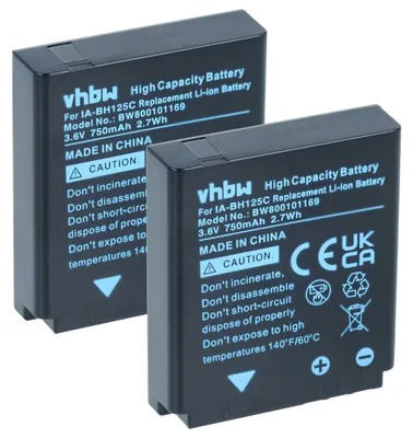 Produktbild von vhbw 2x Akku Ersatz für Pentax D-Li106 für Kamera (750 mAh, 3,6 V, Li-Ion)
