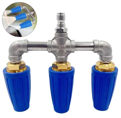 Produktbild von 3-in-1 Turbo Düse Hochdruckreiniger 360° Rotierend, 4000 PSI Druckdüse 1/4" Quick Connect, Reinigungsdüse für Terrasse Auto Wand