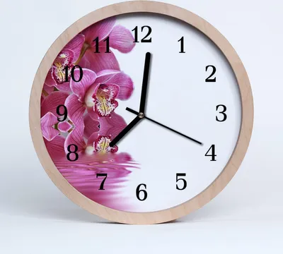 Produktbild von Holzuhr 20fi cm wanduhr - Orchidee Blumen