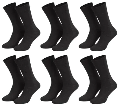 Tobeni Herren Socken 6-er Pack mit Elasthan und Softrand ohne Gummi Anthrazit