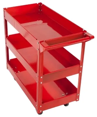 Obrázok produktu pre Vozík na náradie, oceľová konštrukcia, 700 x 350 x 760 mm, nosnosť 150 kg, otočné kolieska, 3 zásuvky