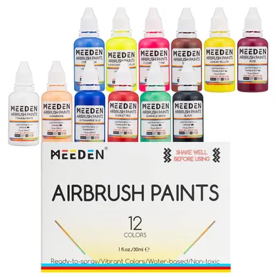 Imagen del producto de Juego de 12 pinturas acrílicas para aerógrafo, cada una de 30 ml