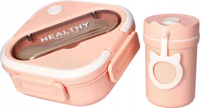 Immagine prodotto di Lunchbox 1300 ml + tazza 330 ml ROSA (19*19*7cm+12*7,5cm)