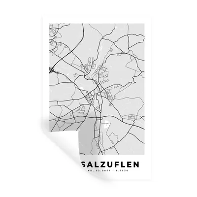 Produktbild von MuchoWow® Wandtattoo Wandsticker Wandaufkleber Karte - Bad Salzuflen - Deutschland - Stadtplan - Karte 60x90 cm Selbstklebend und Repositionierbar - Sticker - Dekorfolie