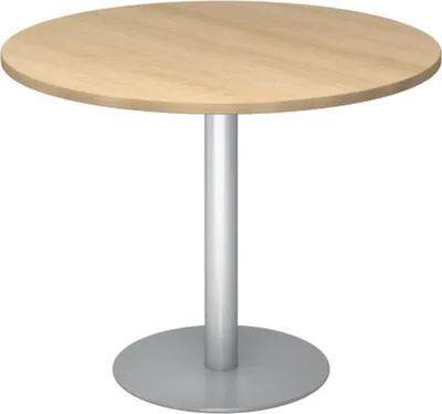 Immagine prodotto di BISTRO F100R S - Tavolo da conferenza modulare in rovere argento Ø 100