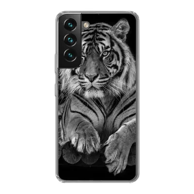 Produktbild von MuchoWow® Handyhülle Schutzhülle Hülle für Samsung Galaxy S22 Sumatra-Tiger auf schwarzem Hintergrund Silikon Softcase Handy Hülle - Mobiltelefonhülle
