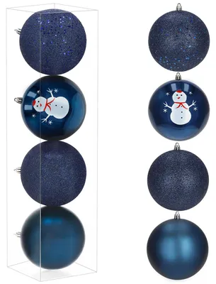 Productafbeelding van Kerstballen | 4 Stuks | 12 cm | Blauw, AI-gegenereerde afbeelding