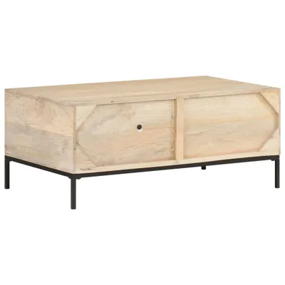 Obrázek produktu pro Maison Exclusive – konferenční stolek 90 × 50 × 37 cm z masivního mangového dřeva a ratanu
