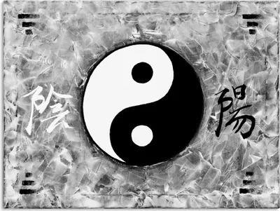 Produktbild von ARTland Leinwandbild Ying & Yang_sw Größe: 80x60 cm
