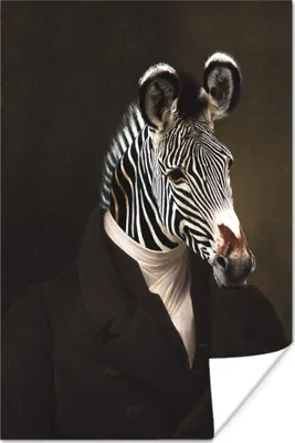 Produktbild von MuchoWow® Poster Alte Meister - Ölgemälde - Zebra 40x60 cm - Plakate für die Wand - Poster Babyzimmer