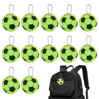 Productafbeelding van 12 Stuks Reflector Sleutelhangers in Voetbalvorm