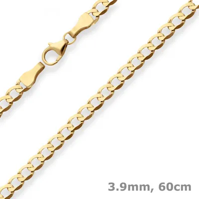 Produktbild von 3,9mm Panzerkette weit Goldkette Collier Halskette aus 333 Gold Gelbgold 60cm