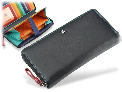 Obrázek produktu pro Dámská peněženka Visconti z přírodní kůže černá RFID 19x10 cm