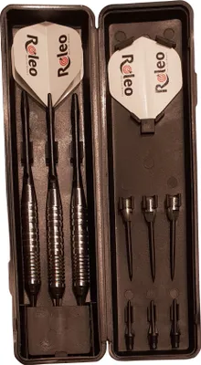 Image de Fléchettes combinées Steeldart / Softdart 18g avec boîte à fléchettes, pointes de rechange + shafts en aluminium