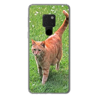 Produktbild von MuchoWow® Handyhülle Schutzhülle Hülle für Huawei P40 Lite Katze - Rot - Katze - Mädchen - Kinder - Jungen - Kind Silikon Softcase Handy Hülle - Handy