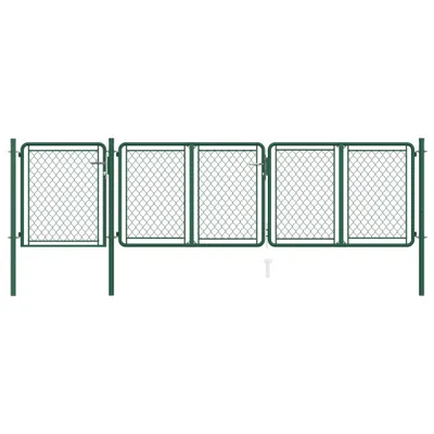 Image de vidaXL Portail de jardin acier 75x395 cm vert