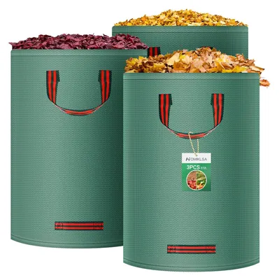 Produktbild von Solidchoice – Set aus 3 Gartenabfallsäcken mit Tragegriffen, 272 Liter, langlebig und wasserdicht
