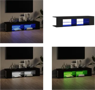 Obrázek produktu pro vidaXL TV skříňka s LED světly černá 135x39x30 cm - TV skříňka - TV skříňky - TV skříňka s LED - TV nábytek
