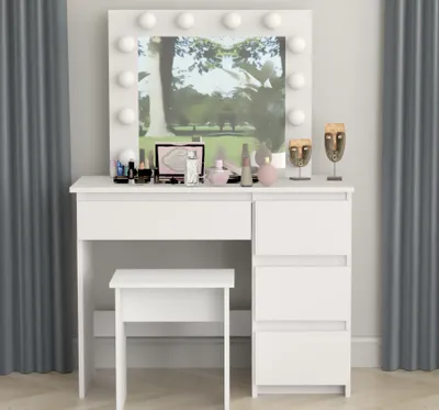 Produktbild von Schminktisch Mit Spiegel 12 Led Hocker