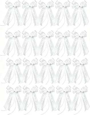 Produktbild von Dekorative Bänder für Hochzeitsautos, Organza und Tüll – Set mit 20 Stück – Auto-Dekoration
