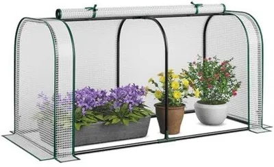 Productafbeelding van Famanu Mini-kas 2-in-1 met PE-afdekking en rollende rits - Wit