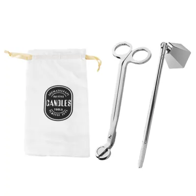 Produktbild von 3 in 1 Kerze Docht Trimmer Set Kerze Zubehör Dochtschneider, Kerzenlöscher Löscher Kerze Docht Dipper mit Geschenkpaketsilbrig