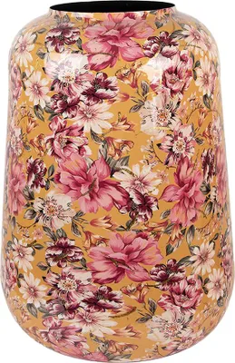 Imagen del producto de Florero Clayre & Eef, diámetro 38 cm, altura 49 cm, color amarillo, metal