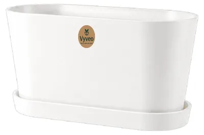 Produktbild von Vyveo - Blumentopf Varda mit Untersetzer - Weiß - 18x10x11