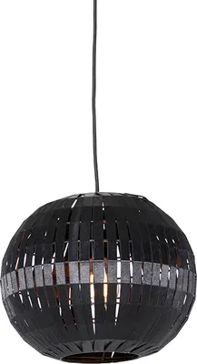 Produktbild von QAZQA - Moderne Hängelampe I Pendellampe I Pendelleuchte schwarz 30 cm - Zoë I Wohnzimmer I Schlafzimmer - Stahl Rund - LED geeignet E27