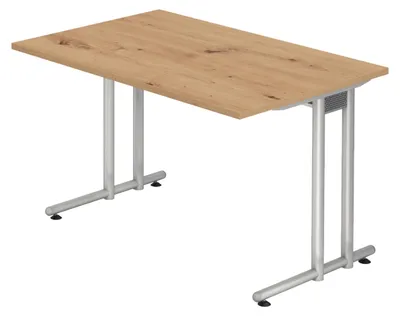 Zdjęcie produktu dla Biurko bümö seria N – wykończenie: dąb sękaty, wymiary: 120 x 80 cm