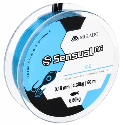 Immagine prodotto di 60 m MIKADO SENSUAL NG ICE - Lenza monofilamento blu per la pesca sul ghiaccio e la pesca alla trota, Ø 0,14 mm / 2,80 kg