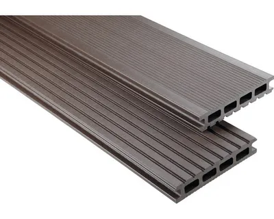 Produktbild von Konsta WPC Terrassendiele Primera Hohlkammerprofil dunkelbraun mattiert 6000 x 145 x 26 mm